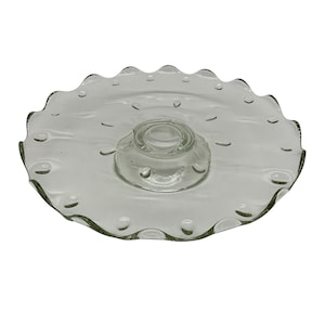 Indiana Glass Vintage Low Footed Cake Plate Tray Platter Teardrop Clear 13&quot;  MCM