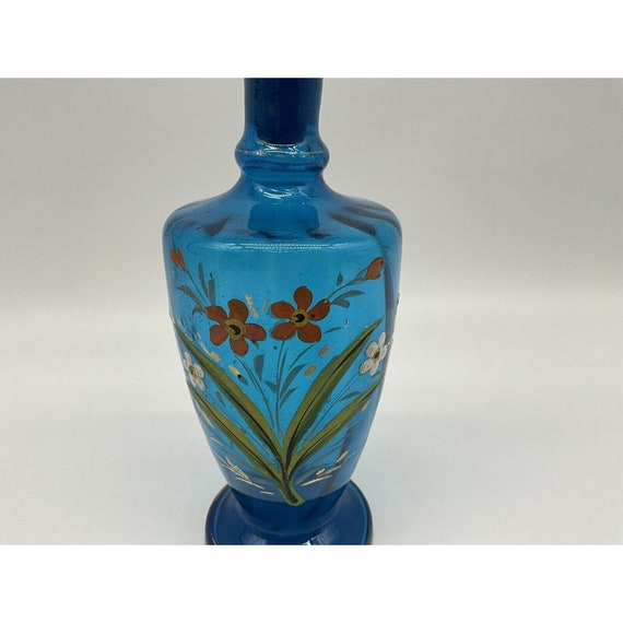 Antique French Blue Perfume Glass Vanity Bottle w… - image 9