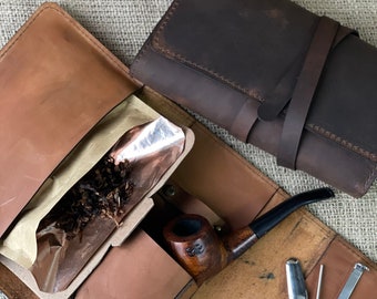 HANDMADE LEATHER TOBACCO PIPE POUCH BAG WALLET #L HANDMADE LEATHER TOBACCO PIPE POUCH BAG WALLET #L