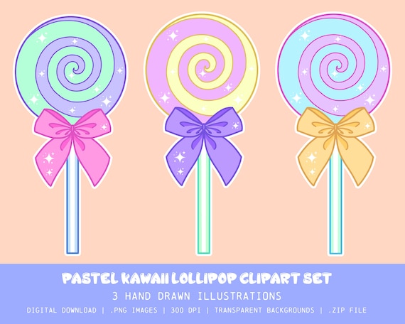 Kawaii Hair Clips Pastel Licorice Candy Clip Set 