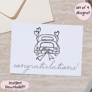 Printable Wedding Congratulations Card, Wedding Day Card, Printable Wedding Card, Wedding Greeting Card, Card for Wedding, Instant Download