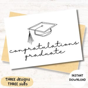 Carte imprimable de remise des diplômes, diplômé de félicitations, carte de remise des diplômes, promotion 2025, cadeau de remise des diplômes, diplômé de félicitations, 3 tailles