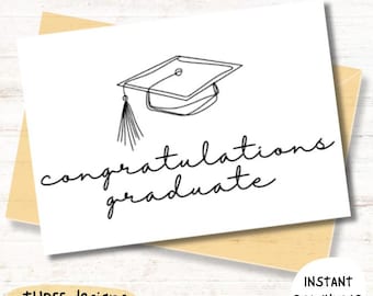 Carte imprimable de remise des diplômes, diplômé de félicitations, carte de remise des diplômes, promotion 2025, cadeau de remise des diplômes, diplômé de félicitations, 3 tailles