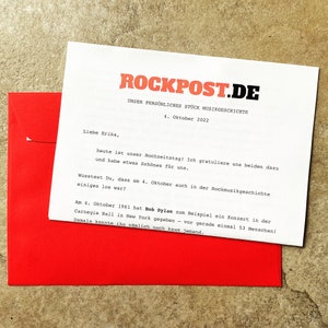 Rockpost para el aniversario de bodas