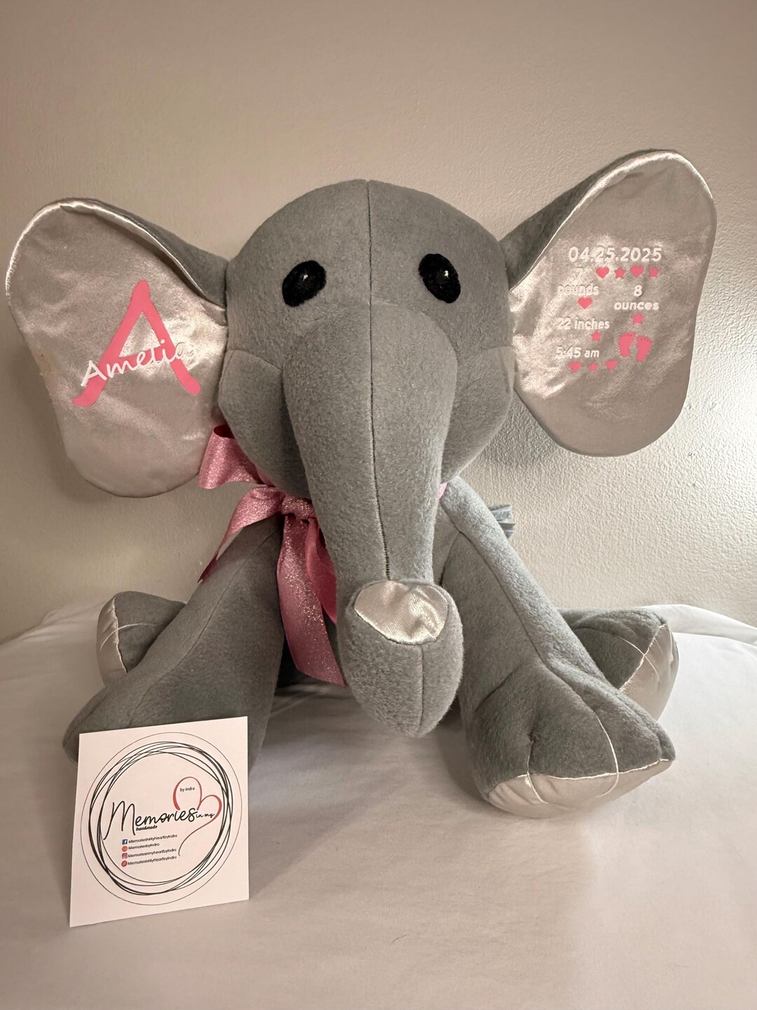 Huggable Patterns Huggable Elephant Birth Stat Keepsake (pattern From Huggable Patterns ...
