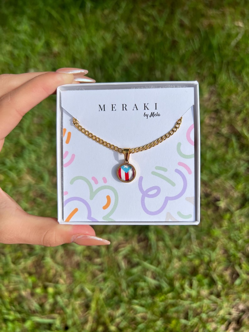 Puerto Rico Flag Necklace: Boricua Pride, Stainless Steel - Etsy