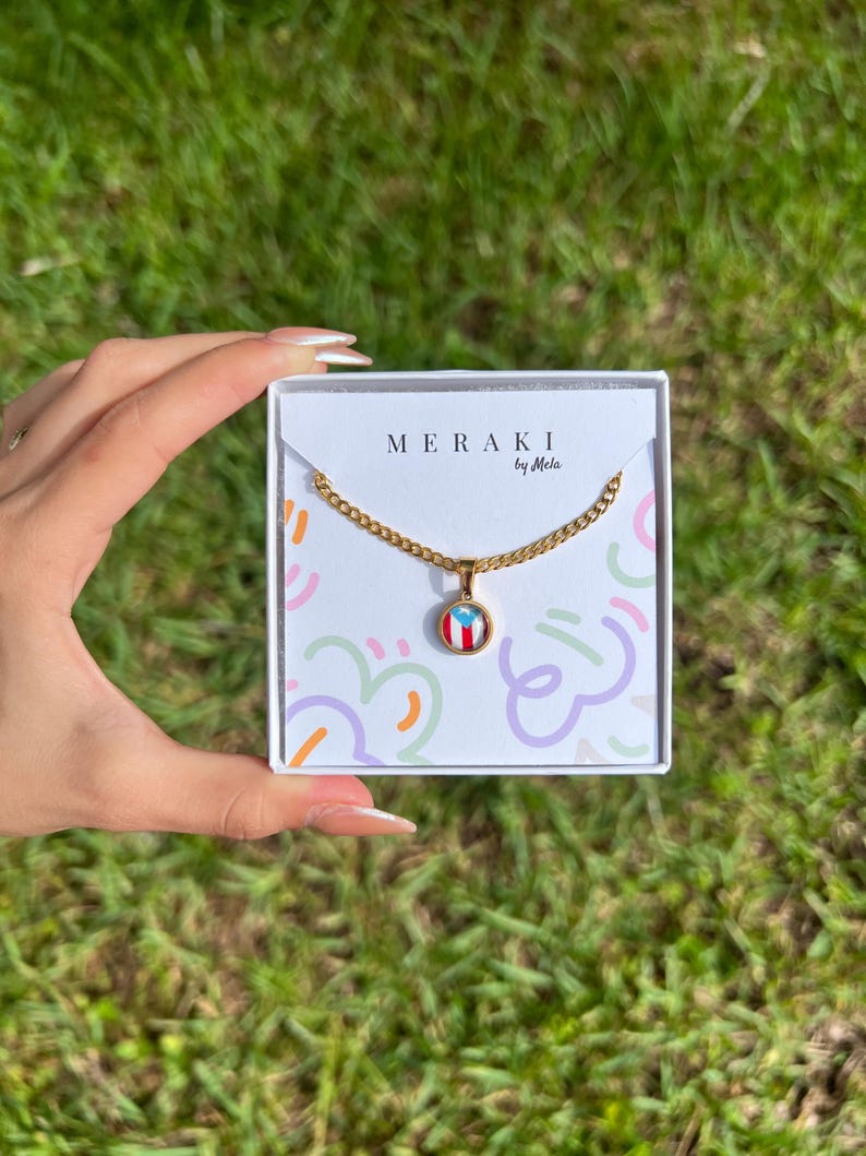 Puerto Rico Flag Necklace: Boricua Pride, Stainless Steel - Etsy