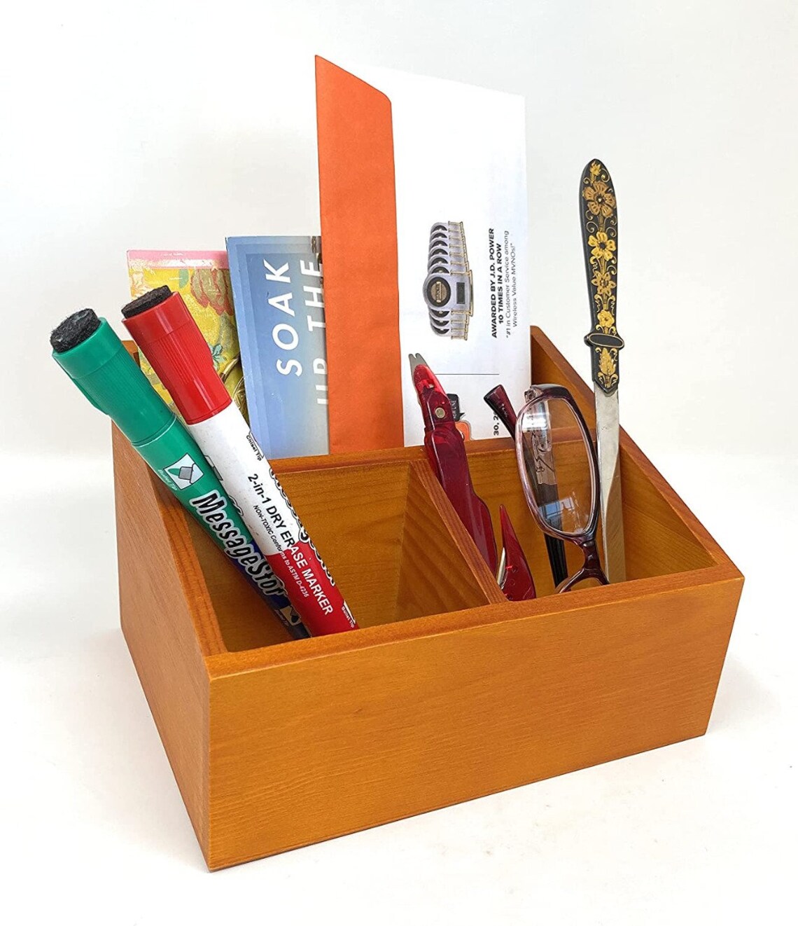 Wood Desk Organizer Box Christmas Gift Gift for Dad Etsy