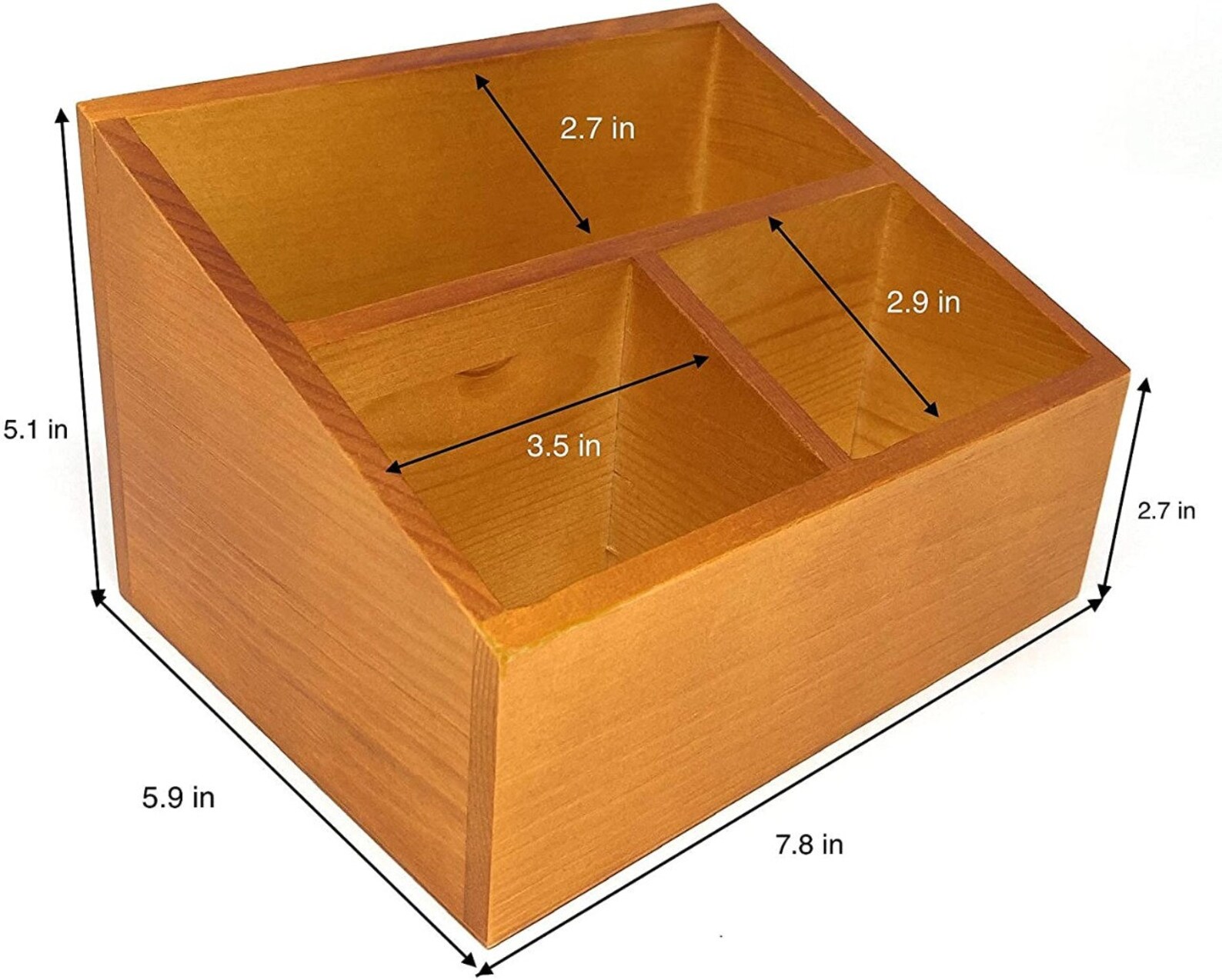 Wood Desk Organizer Box, Christmas Gift, Gift for Dad, Birthday Gift