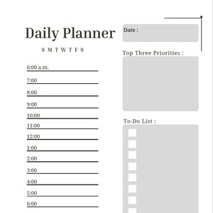 Daily Planner Template - Classic Style
