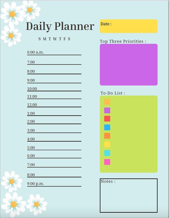 Free Fun design daily planner template design