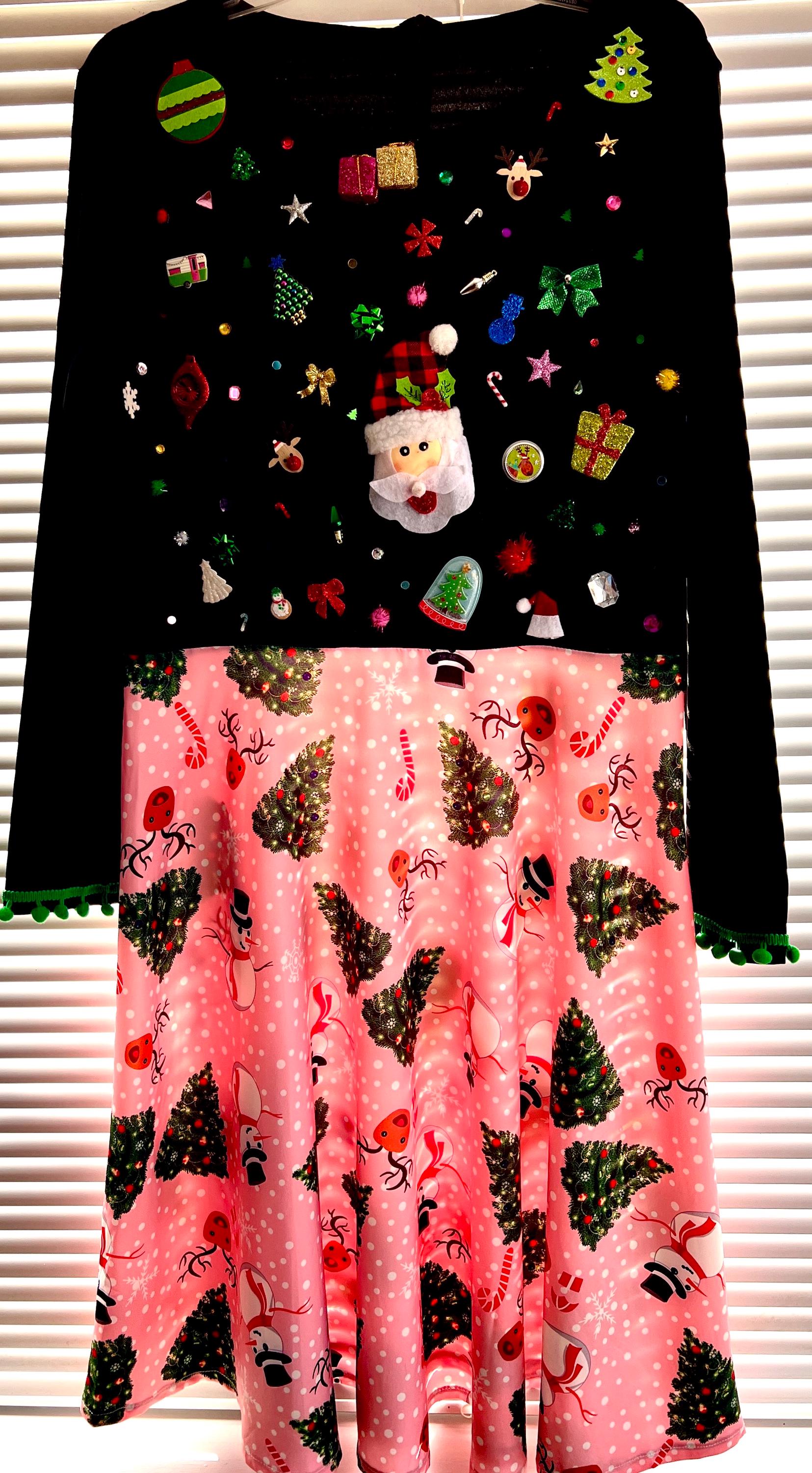 white christmas dresses Christmas Ugly Sweater Dress, 3D Snowman Women Turtleneck Loose Sweate main image 1