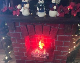 Fausse cheminée de Noël en carton mousse - plans de construction uniquement. Env. 32 X 32 X 8