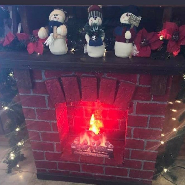 Christmas Fake Foamboard Fireplace - Build Plans Only. Approx. 32 X 32 X 8