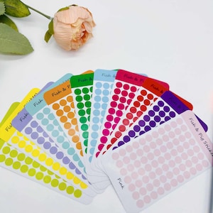 Planner Dot Stickers Sheet| Mini Dot Stickers| Circle Stickers| Small Dot Stickers on White for Planners and Journals