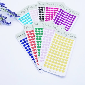 Tiny Heart  Stickers Sheet on White for Planners and Journals