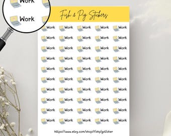 Work Stickers | Planner Stickers| 50 Labels for Planners, Calendars and More| 0.39 Inch H X 0.78 inch W