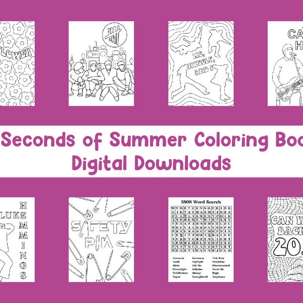 5 Seconds of Summer Coloring Book *Téléchargements numériques* 5sos merch bon marché luke hemmings michael clifford ashton irwin calum hood activité