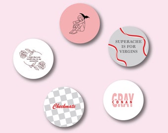 Conan Graue Knöpfe | Pins günstig Fan Merch Conehead superache Kid Krow Heidekraut minimalistisch Tour Konzert Patchwork niedlich ästhetisch