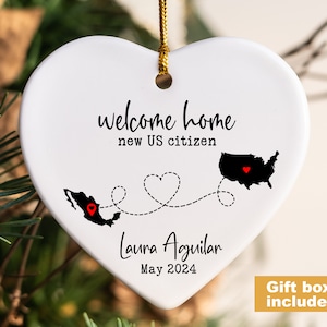 US Citizenship Gift New Citizen Gift First Christmas as US Citizen Custom with Any Two Countries New American Gift Naturalization Gift