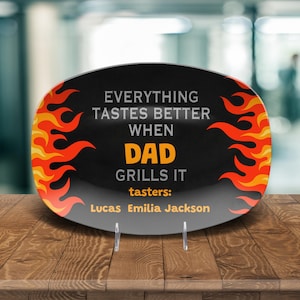 Custom Grilling Plate for Dad - Personalized BBQ Platter - Father’s Day Gift - Durable Grill Plate for Dad