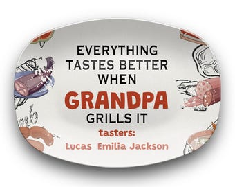 Personalized Dad's Grilling Plate: Gift for Grandpa