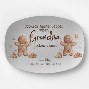 Personalized Cookie Plate Grandma Plate Gift for Grandma Personalized Christmas Cookies Serving Plate, Christmas Plate, Holiday Serving Tray