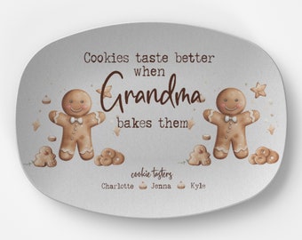 Assiette à biscuits grand-mère personnalisée : souvenir de famille personnalisé
