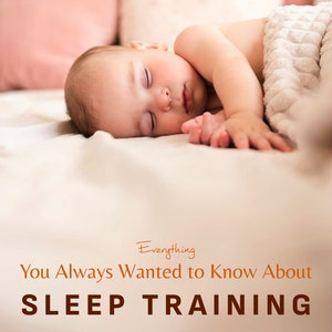 May include: A baby sleeping peacefully on a white bed with pink pillows. The text "Everything You Always Wanted to Know About SLEEP TRAINING" is displayed below the baby, with the author's name "WILHELM WERTHER" at the bottom.