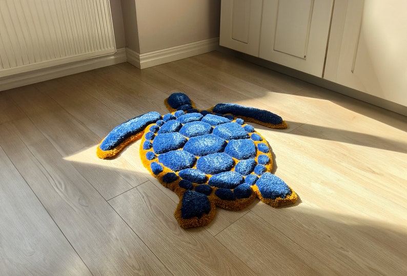 3d Tuffted Rug Turtle 3d Tufted Custom Rug, 100% Handmade, Kids Room, 3d Carpet ...