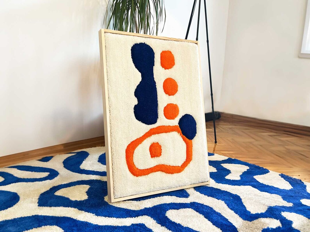 Past Shape 32 Handmade Tufted Frame Rug, Personalized Unique Gift for ...