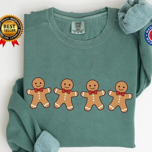 Chemise en pain d'épice Jolie chemise de Noël T-shirt bonhomme en pain d'épice pour femme T-shirt d'hiver des vacances pour femme Cadeau pour boulanger Chemise de Noël Comfort Colors®