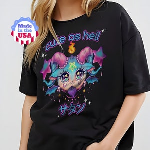 Cute Baphomet Shirt, Cute As Hell Shirt, Demon Kawaii Satan Japanese Harajuku Shirt