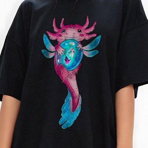 Axolotl Shirt, Snaxolotl Shirt Kids, Cute Axolotl T-Shirt Girls, Salamander, Axolotl Kawaii, Axolotl Gifts Japanese Harajuku Shirt