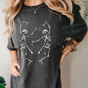 Dancing Skeletons, Dancing Skeleton, Comfort Colors®, Oversized, Halloween Shirt, Skeleton Shirt, Halloween Tee, Unisex Comfort Colors®