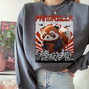 Kawaii Adorable Red Pandazilla Shirt, Panda Lover Tee, Funny Red Panda Sweatshirt, Vintage Pandazilla Hoodie