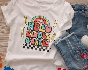 Hello Kindergarten Grade Toddler Shirt, First Day Of School Shirt | Kids Back To School Shirt | Welcome Back To School