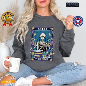 The Reader Tarot Card Shirt, Skeleton Reading Shirt, Unisex Tarot Card , Book Lover Gift, Bookish Gift,Tarot Lover Shirt Comfort Colors®