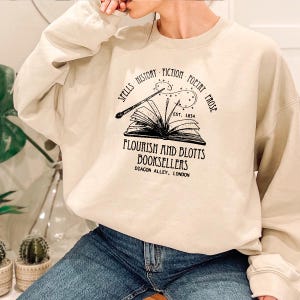 Flourish Blotts Bookseller Shirt, Wizard House Shirt, Wizard Ghost Shirt, Magical Castle Shirt, Wizard School Shirt  Sweatshirt