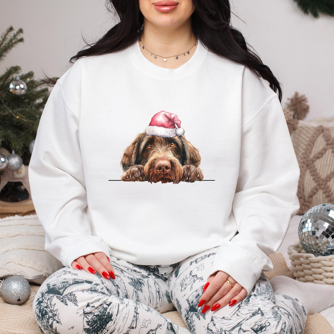 Spinone Italiano Dog Christmas Sweatshirt, Dog Watercolor Shirt
