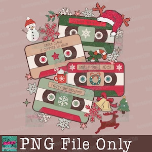 Weihnachten Kassetten PNG, Retro Weihnachten PNG, Weihnachten Musik Design, Weihnachten PNG, Digitaler Download, Retro Weihnachtsmusik