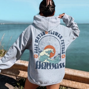 Hawaii Surf Hoodie Coconut Girl Aesthetic Sweatshirt Ocean - Etsy