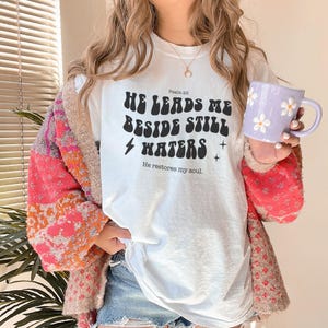 Christliche Frauen Bibel Studie Gott Shirt Jesus Tshirt Christian Mom Komfort Farben Bibel Vers T-Shirt Psalm 23 Comfort Colors® Shirt