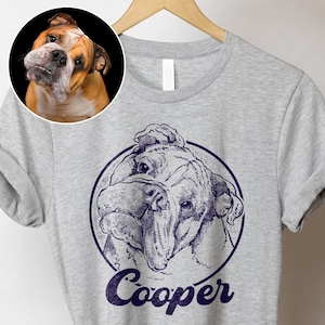 Personalized Dog Hand-drawing Shirt, Custom Dog Photo T-Shirt, Custom Dog Face On Shirt Gift For Dog Owner Lover, Dog Gift For Dog Mom Dad