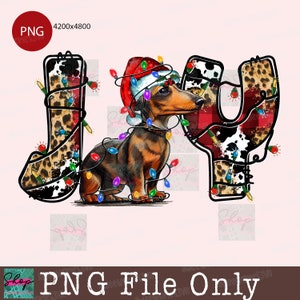 Joy Christmas Dachshund Png Sublimation Design,Joy Christmas Png,Dog Png,Christmas Dachshund Png,Descarga instantánea