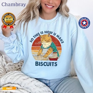 Retro Cat Biscuit Shirt, Gift for Cat Lover, Bread Making T-shirt, Gift for Baker, Cat Mom Funny Shirt, Cat Mama Birthday Comfort Colors®