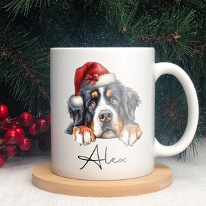 Dog Mug, Custom Dog Mug, Dog Coffee Cup, Custom Pet Mug, Custom Mug Pet, Pet Mug, Dog Watercolor Custom, Personalized Dog Mug Santa Hat