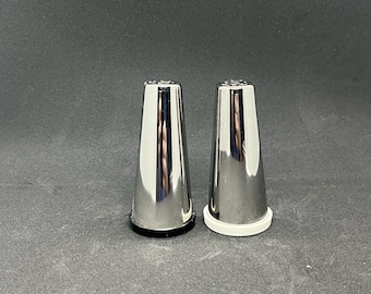 Vintage Mid-Century Modern Aluminum Salt & Pepper Shakers - Made in USA