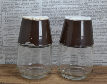 Large Brown Topped Vintage Gemco Salt & Pepper Shakers