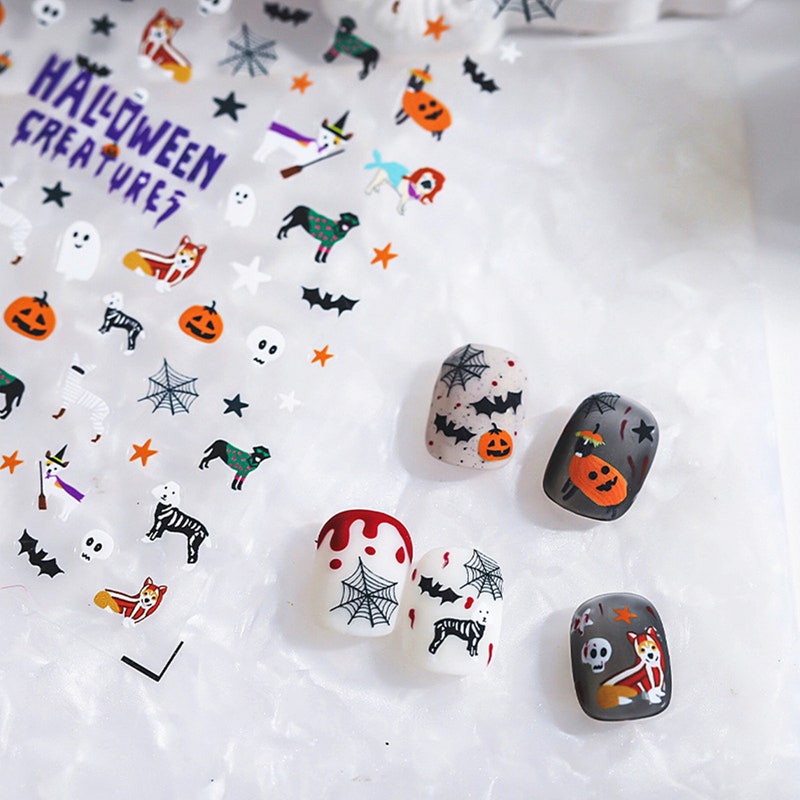 Halloween Ghost Wind Fake Nails, Nail Sticker main image 0